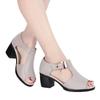 Damen Sandalen mit mittlerem Absatz Peep Toe Quadratischer Absatz Einriemen-Schnalle Schuhe Damen Kleid Absatz Wickel Reif Sandalen