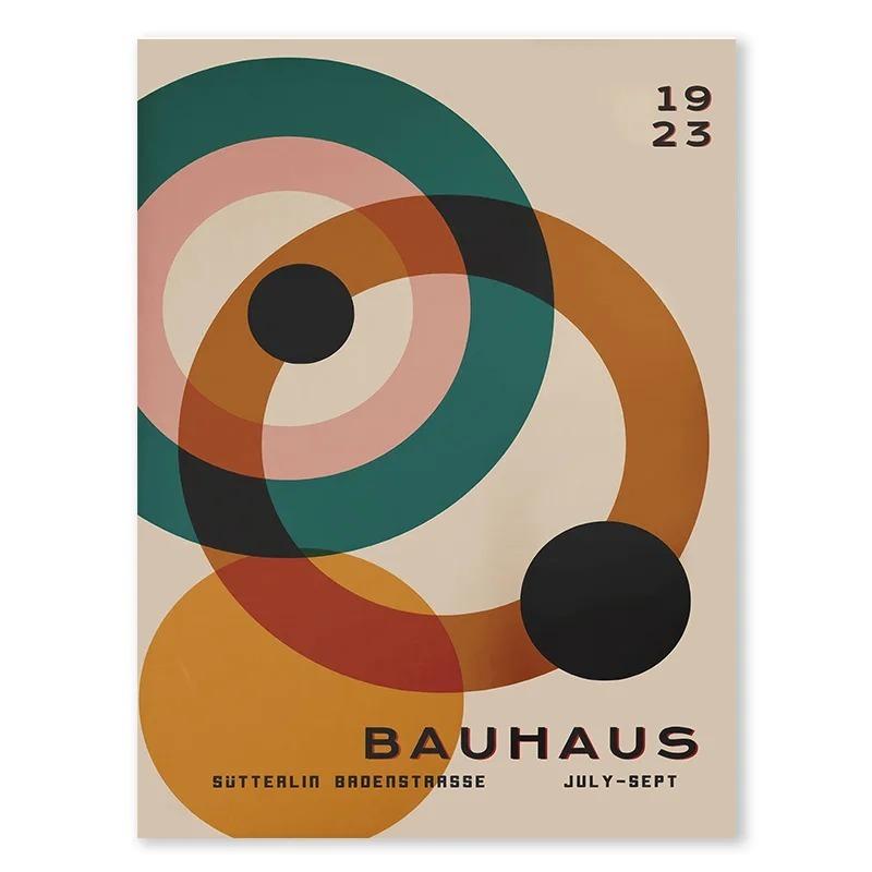 

Bauhaus Fashion Lines, Semi-circular Murals, Retro Medieval Geometry, Canvas Paintings, Colorful Bedroom Art Decoration 21cm×30cm NoFrame