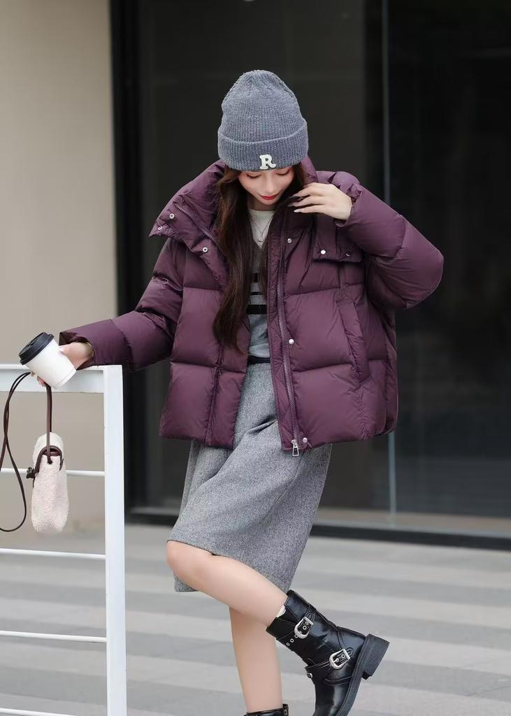 Trendy brand chick European white duck down hooded short down jacket women's winter new small versatile jacket