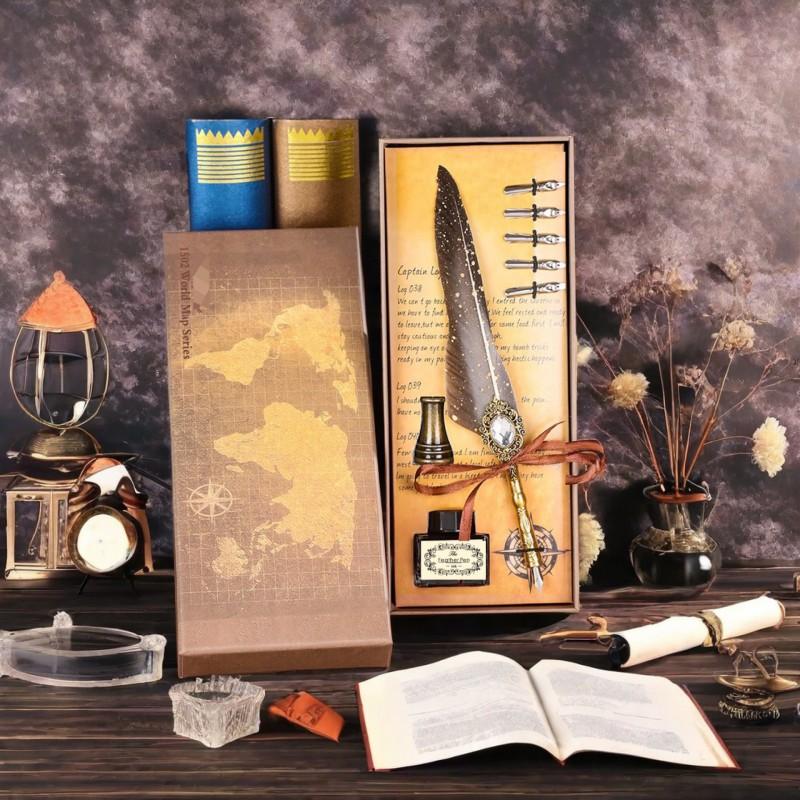 Feather Pen Magic Academy Dip Set With Wax Seal Kit Calligraphy Gift
