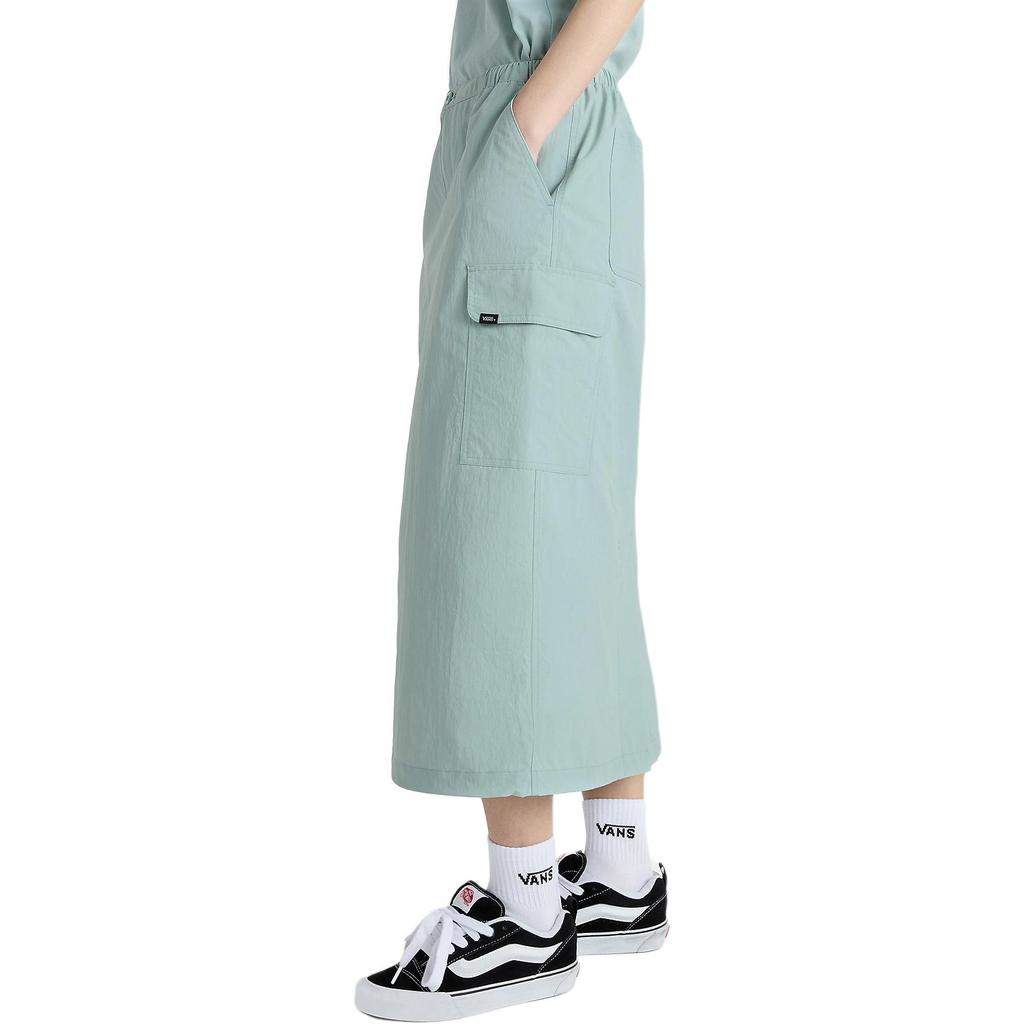 Vans Riley Parachute Cargo Skirt Loose Solid Color Casual Long Skirt Women Skirts Blue VN000HQBM8I
