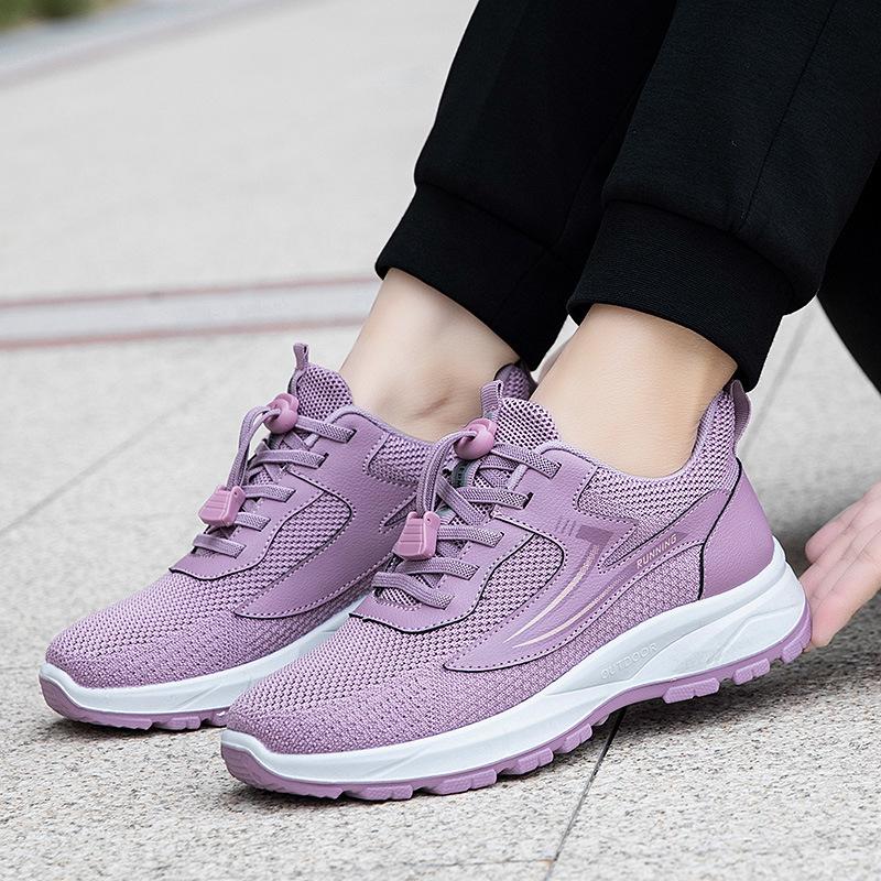 Chaussures de marche sportives en tissu antidérapantes pour mère, force du pied + ressort et été, semelle souple confortable
