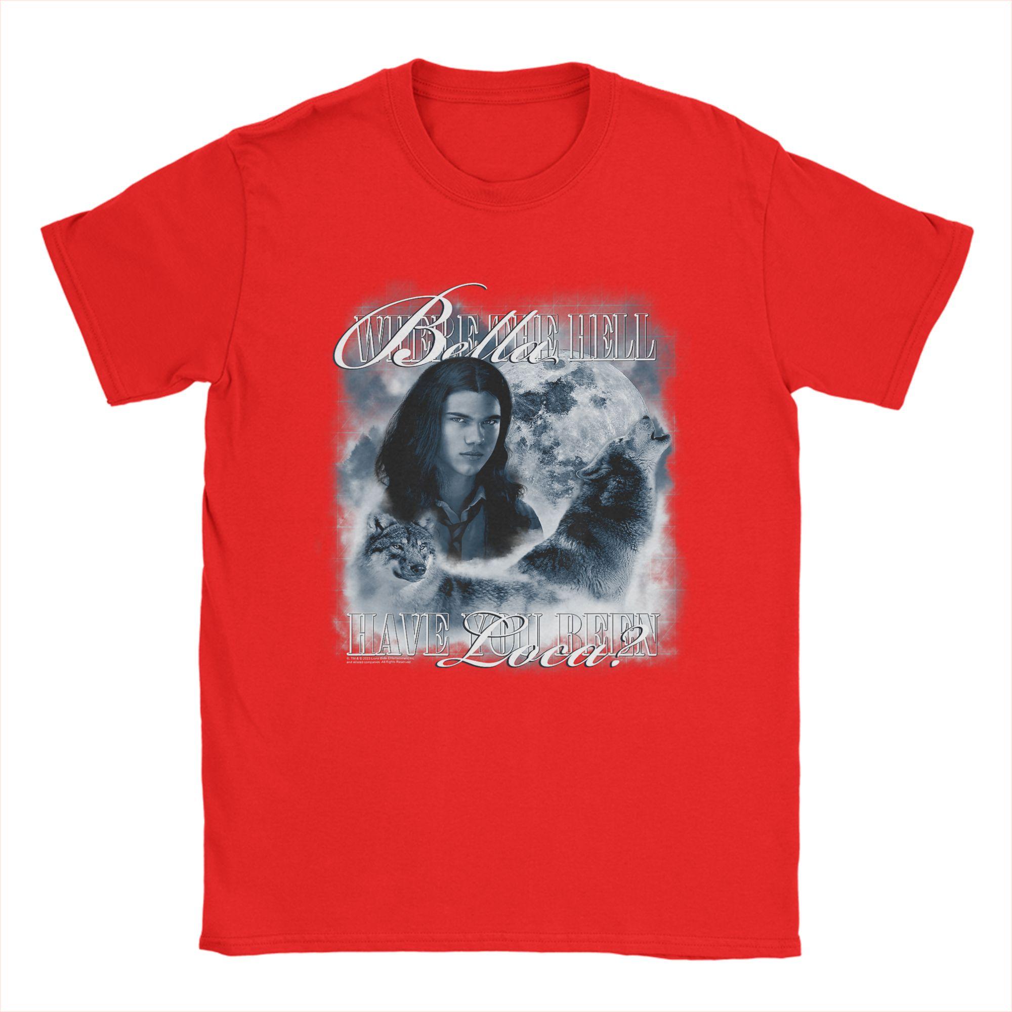 Twilight Saga Retro Jacob Wolf Moon Loca Movie TShirt Summer TShirts Cotton Crew Neck Oversized Tees Short Sleeve Tops S