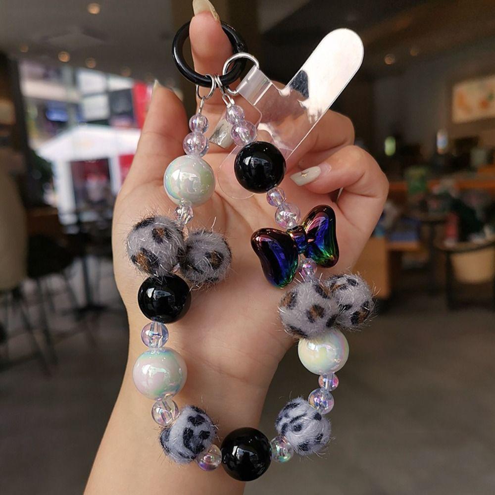 Bowknot Hairball Phone Hanging Chain Anti-lost Girls Phone Pendant Female Lady Girl