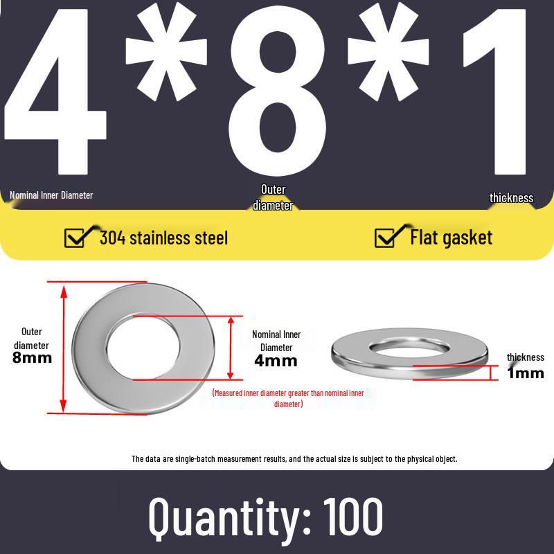 Plochá podložka z nerezové oceli 304 pro nastavení vůle hřídele (0,1/0,2/0,3 mm)