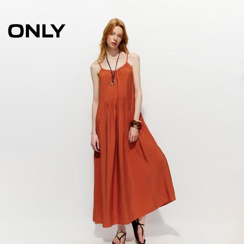 ONLY 2026 Spring Pleated V-Neck Adjustable Strap Irregular Hem Dress M