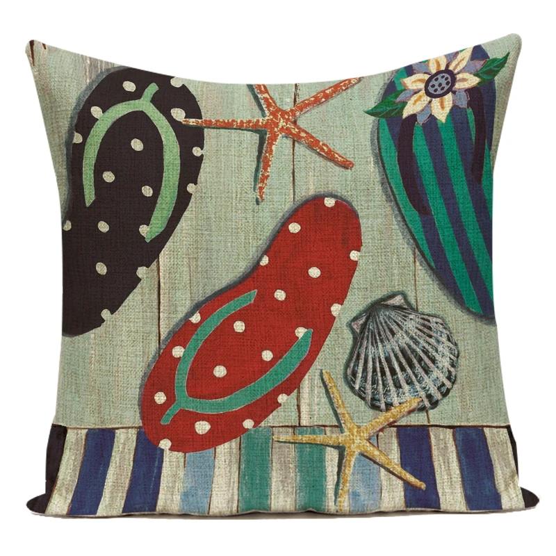 Fashion Nordic Style Marine Biology Conch Crab Octopus Cushion Cover Sea Whale Home Pillow Case Custom Pillows Covers