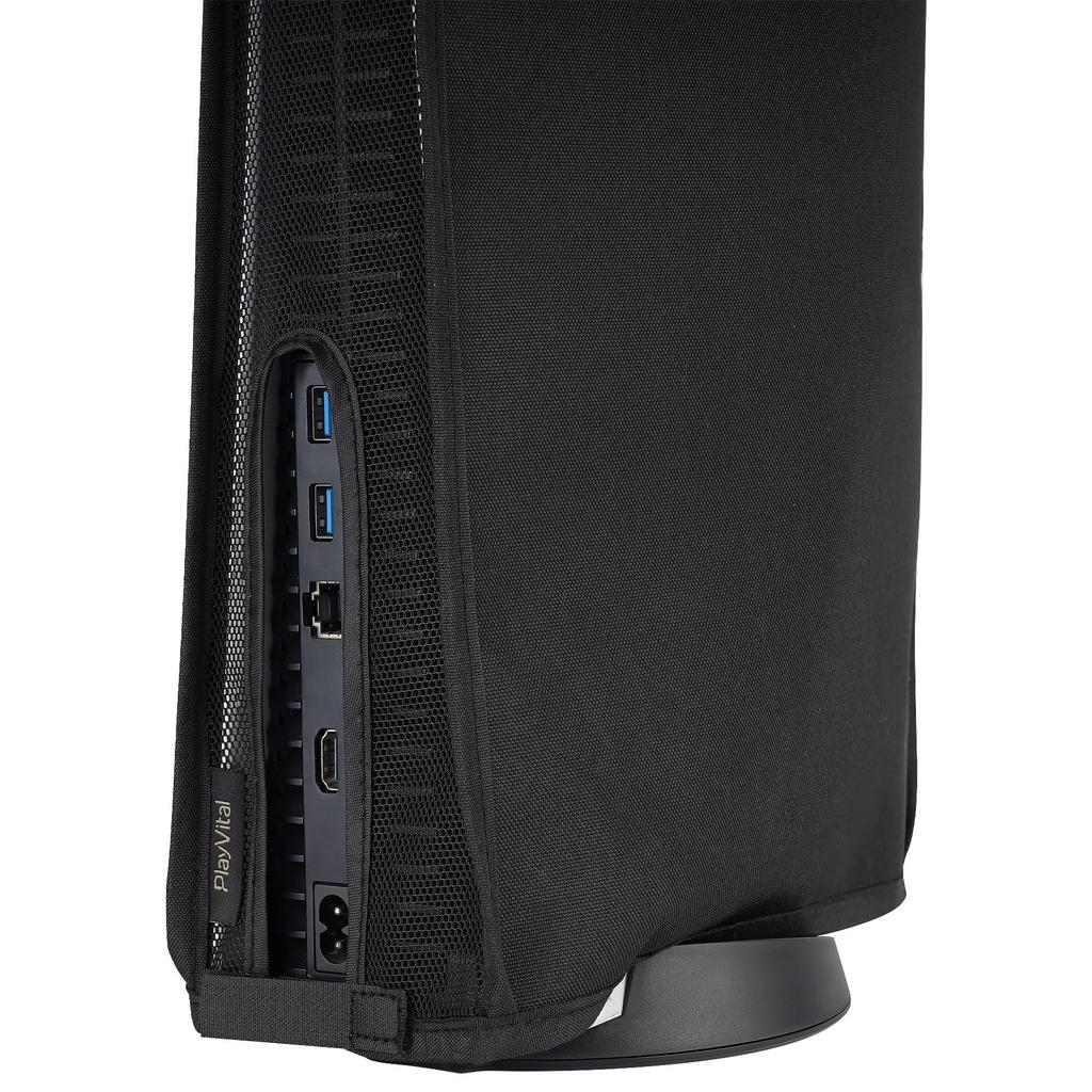 PlayVital PS5 Dustproof Cover, Soft and Clean Dust Cover for PlayStation 5 Console, PS5 Dust Cover, PS5 Storage Cover [Black (Nylon Mesh)]