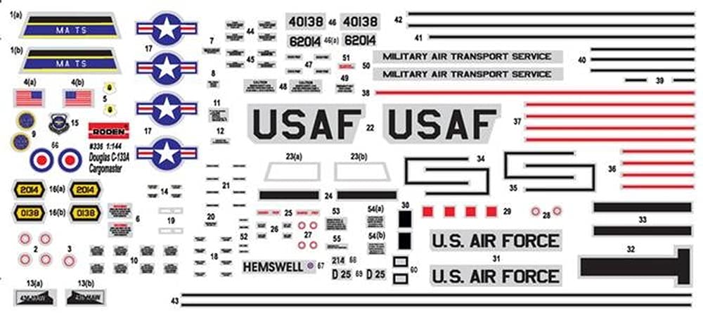 Roden 1/144 Scale US Air Force Douglas C-133 Large Transport Aircraft PGM-17 Thor with Medium-Range Missiles Plastic Model Kit RE14336