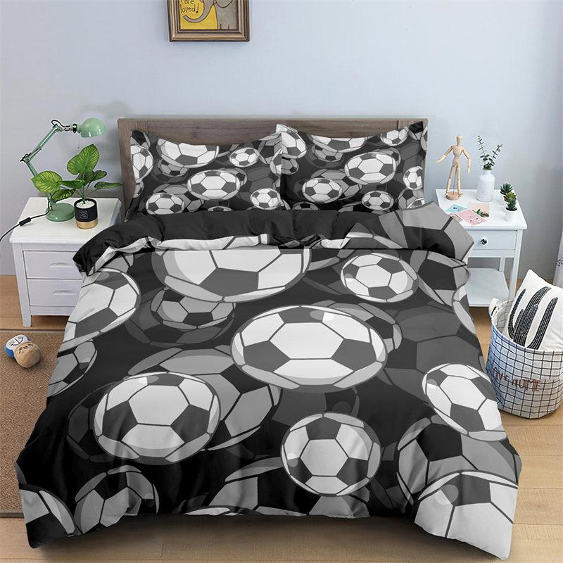 Special 3D Colorful Graffiti Football Bedding Collection For Boys Teen Microfiber Duvet Cover Collection Bedroom Decor Ball Sports Quilt Cover