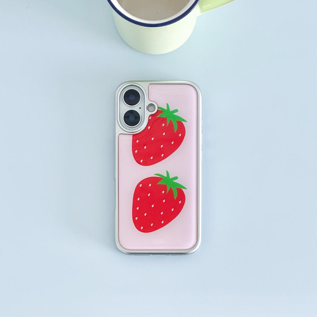 HOT Luxury Clmj SUMMER STRAWBERRY Phone Case for iPhone 17 16e 16 15 14 13 12 11 Pro Max X XR XSMAX 8 7 Air Plus Luxury Clear