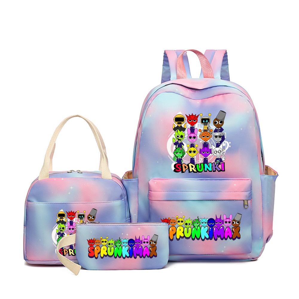 3D New Game Rhythm Box Sprunki School Bag Backpack Elementary and Secondary School Backpack Crossbody Bag Pencil Bag