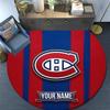 Custom Name Montreal Canadiens2 Round Area Rug,Carpet Rug for Living Room Bedroom Sofa Playroom Decor,Non-slip Floor Mat