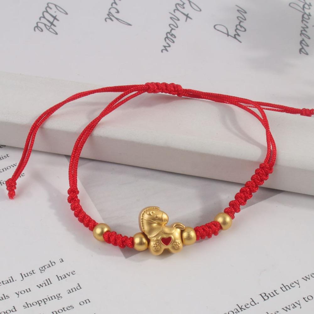 2026 2026 Pferdejahr Glückspferd Rotes Seil Chinesischer Stil Glücksarmband Pferdejahr Armband Mädchen