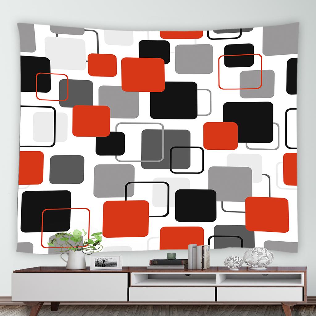 Nordic creativ geometric roșu negru gri cu model imprimat tapiserie acasă sufragerie dormitor dormitor tapiserie decor