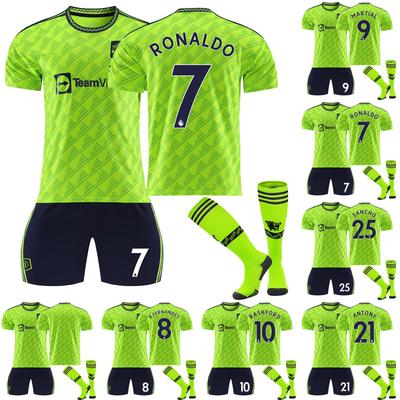 22/23 Manchester-United Second Away  Jerseys Children's Football Training Suit Set