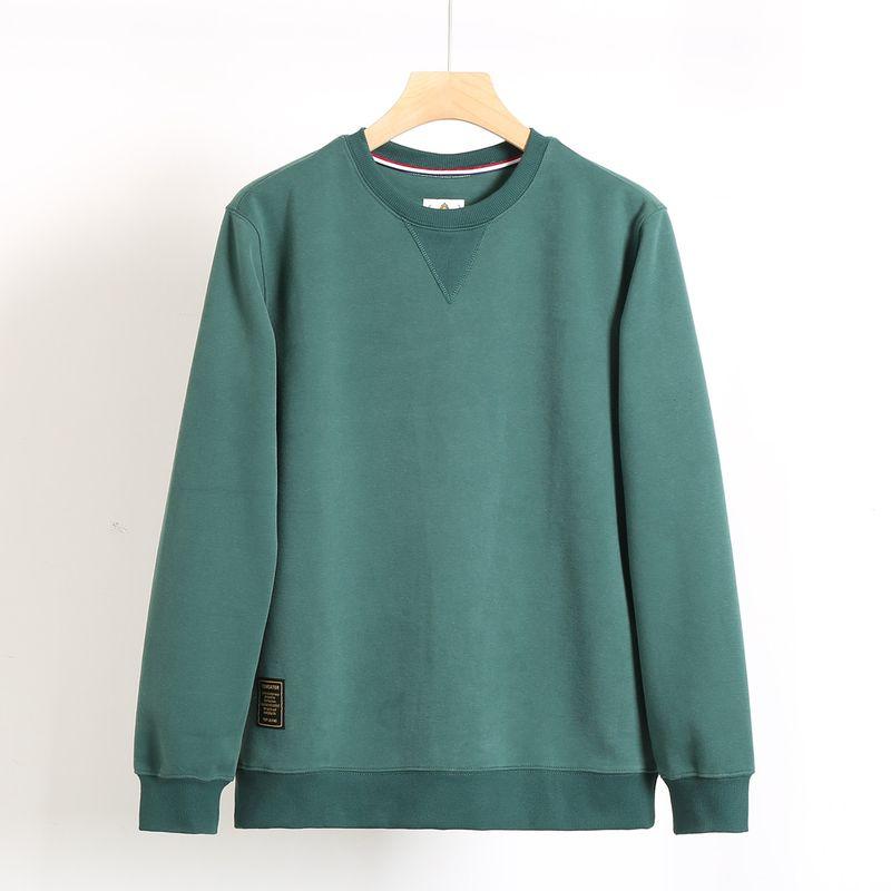 Japanese-Style Air Cotton Casual Sweatshirt for Men, Round Neck Pullover, Autumn Long-Sleeve T-Shirt, Unisex Style Top, Base Layer Jacket