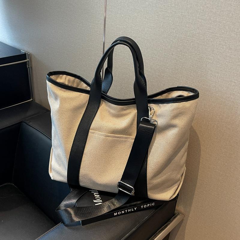 

Сумка-тоут кроссбоди женская большой вместимости новая модная универсальная холщовая повседневная портативная на плечо чёрный