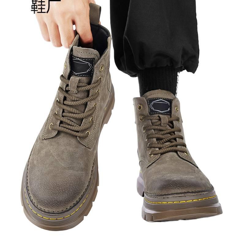 Rhubarb Boots Leather 2 Summer High Top Boots Desert Tooling Boots Locomotive