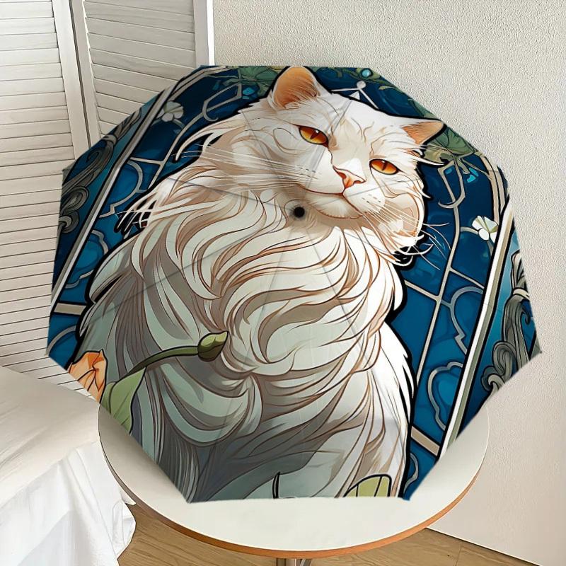 

1pc Art Nouveau Cat Portrait Umbrella with Plastic Handle,Suitable for All Seasons Home Travel Outdoor UmbrellaDD205