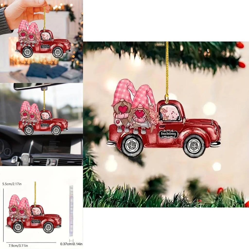 Cartoon Acrylic Delightful Gnome Hanging Ornament For Cheerful Car Decor Interior