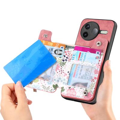 Für Xiaomi Poco F7 Pro 5G/Xiaomi Redmi K80 5G Leder Handyhülle mit RFID-Blockierung Reißverschluss Kartenfach Ständer