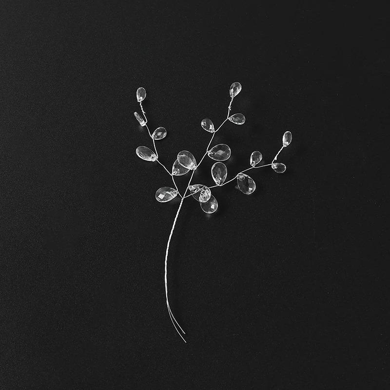 5/10Pcs 15cm Acrylic Crystal Bead Branch Artificial Flower for Hairpair Crafting DIY Bridal Headdress Bouquets Crystal Accessory