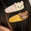 Kawaii Rilakkuma Lazy Bear Hair Clip Cute Polka Dot BB Clip Angel Wing Hairpin Versatile Hair Accessories Birthday Gifts