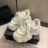 Black Platform Women's Sneakers Spring Lace-Up Thick Bottom Vulcanize Shoes Woman Breathable Sports Shoes Ladies