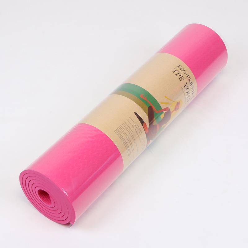Eco-friendly Solid Color Rectangular TPE Thickened 8mm Lightweight 1190g Yoga Mat 183cm for Yoga Studios