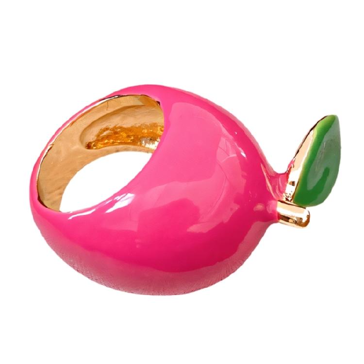

Modern Enamel Fruit Ring Comfortable Wear Fashion Handmade Statement Ring Lightweight Finger Accessory for Daily Use