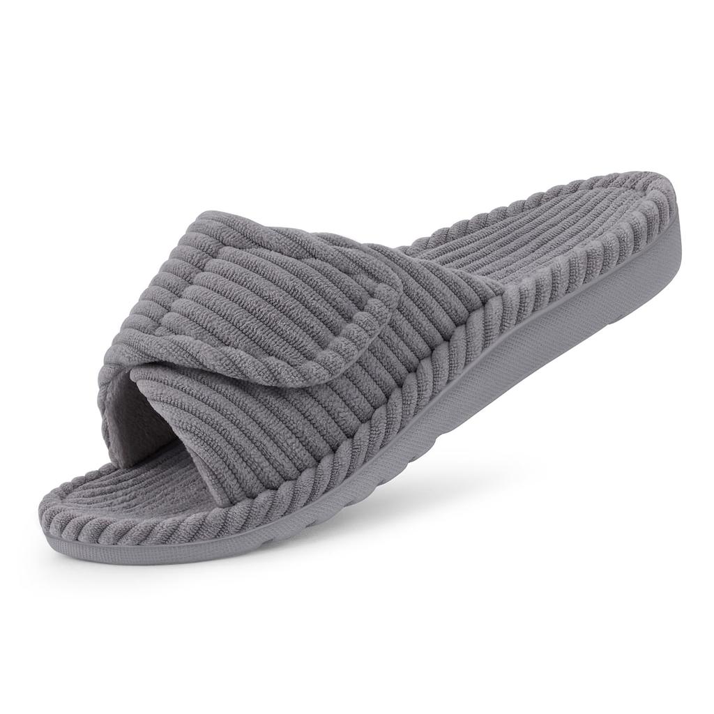 Fashion Crestar Orthopedic House Slippers For Women Fashion Spring Open Toe Corduroy Slides With Arch Support Female Soft Bedroom Shoes