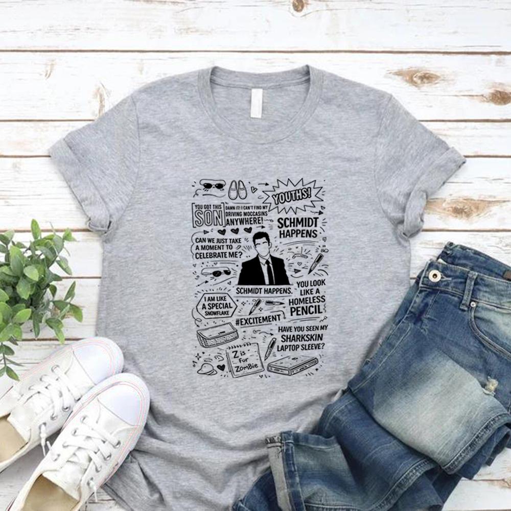 Schmidt Quotes T-Shirt Funny New Girl TV Show Tee Women Short Sleeve Tshirts Anniversary Tee for Fan Casual Women Clothing
