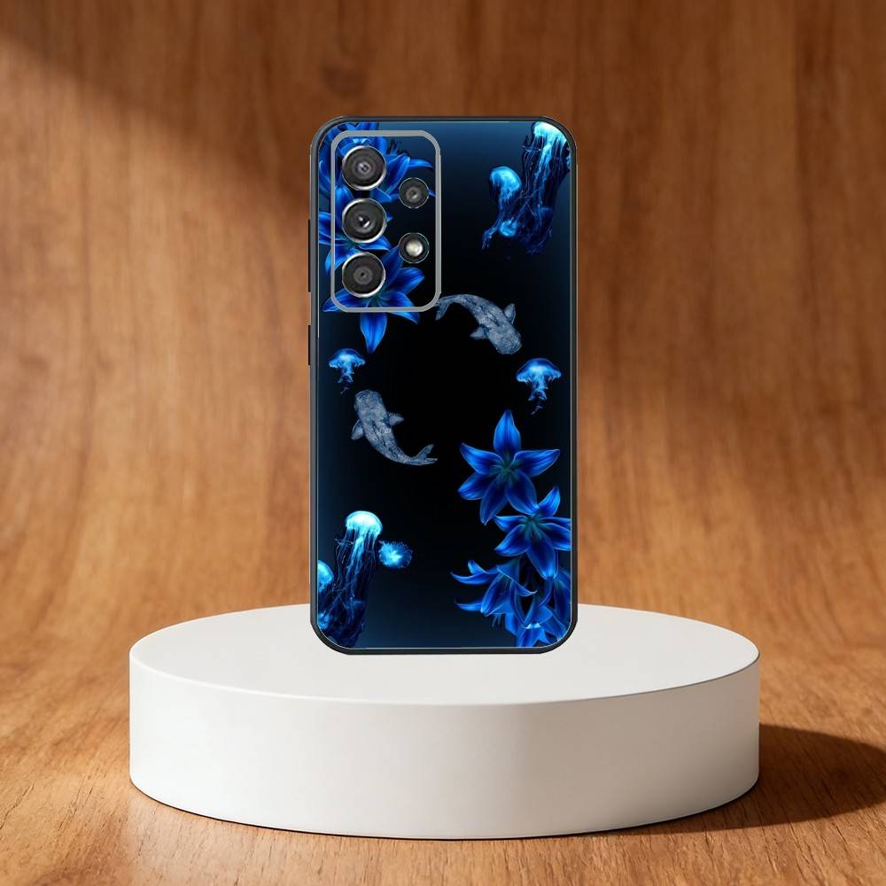 Neon Glow Flowers Phone Case For Samsung S25,S24,S21,S22,S23,S30,Ultra,S20,Plus,Fe,Note,10,9,5G Black Cover