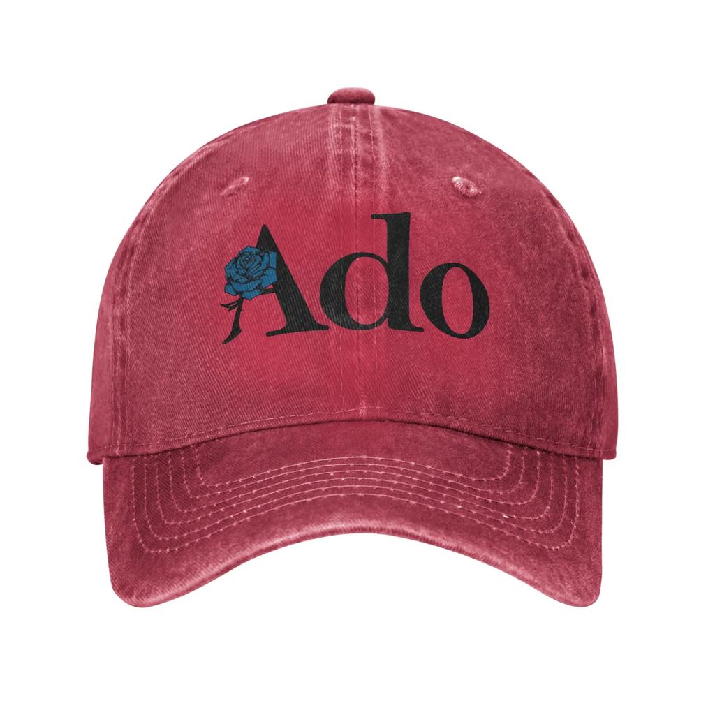 Vintage Ado Text Blue Rose Logo Baseball Caps Men Women Distressed Denim Washed Snapback Hat Outdoor Running Golf Gift Hats Cap