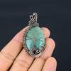 Green Chalcedony 999 Copper Wire Wrapped Pendant, Handmade Gemstone Pendant Jewelry, Gifts For Wife Brand New Pendant