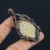Fossil Coral 999 Copper Wire Wrapped Pendant Handmade Gemstone Jewelry, Gifts For Wife Brand New Jewelry Pendant