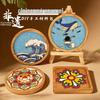 Cloisonné Enamel Coaster DIY Kit - Jingtai Blue Rose Flower, Intangible Cultural Heritage, Mother’s Day Activity