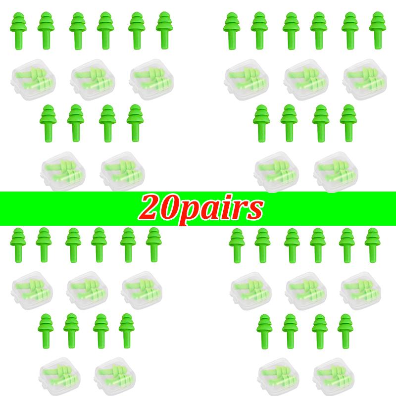 5pcs Silicone Ear Plug Ear Protection Sleeping Travel Anti-Noise Earplugs Waterproof Swim Earplugs for Adult Children Swimmers