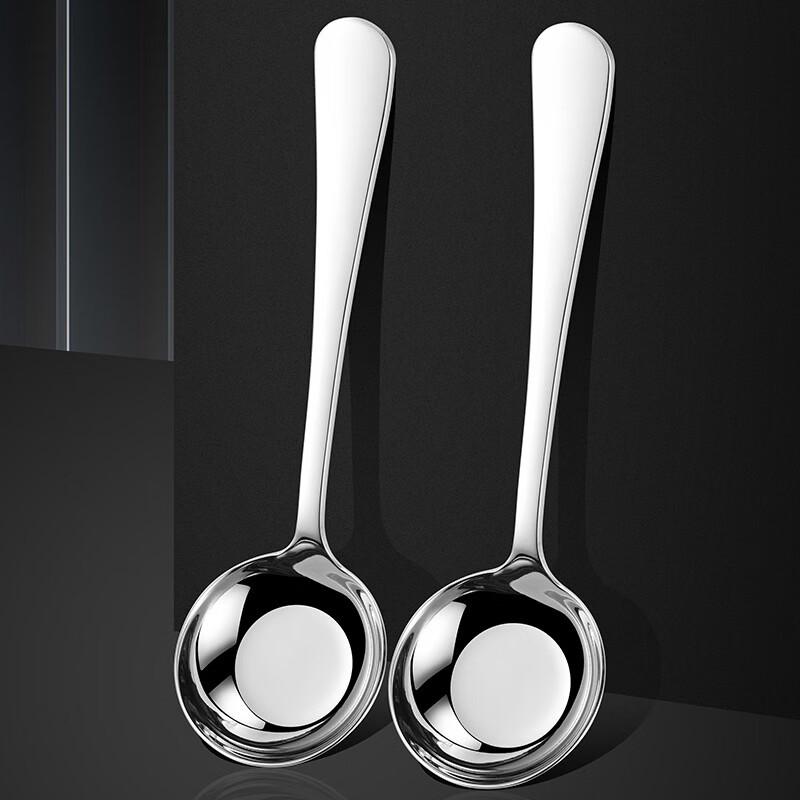 Zhishe 316 Stainless Steel Long Handle Flat-Bottom Soup Spoons