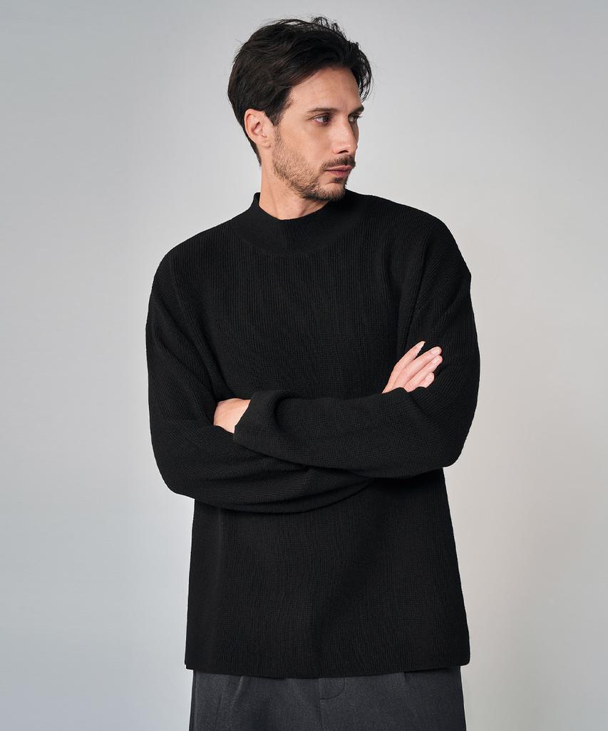 PAVOE Fioro Wool Half-Neck Knit_Black