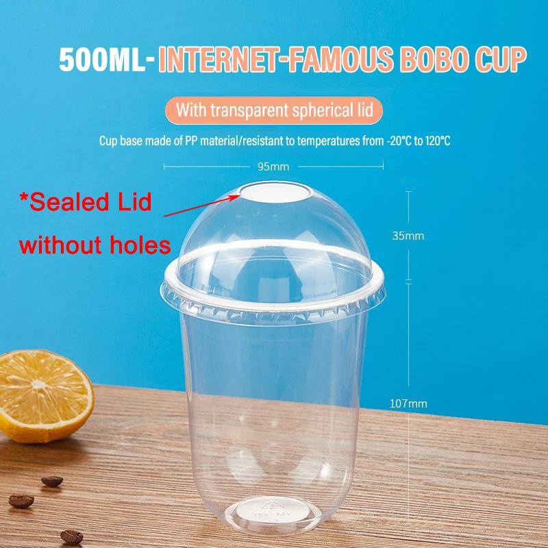 250/360/500ml Disposable Salad Cups Transparent Plastic Dessert Cups Container With Dome Lids For Ice Cream Cupcake Coffee Party
