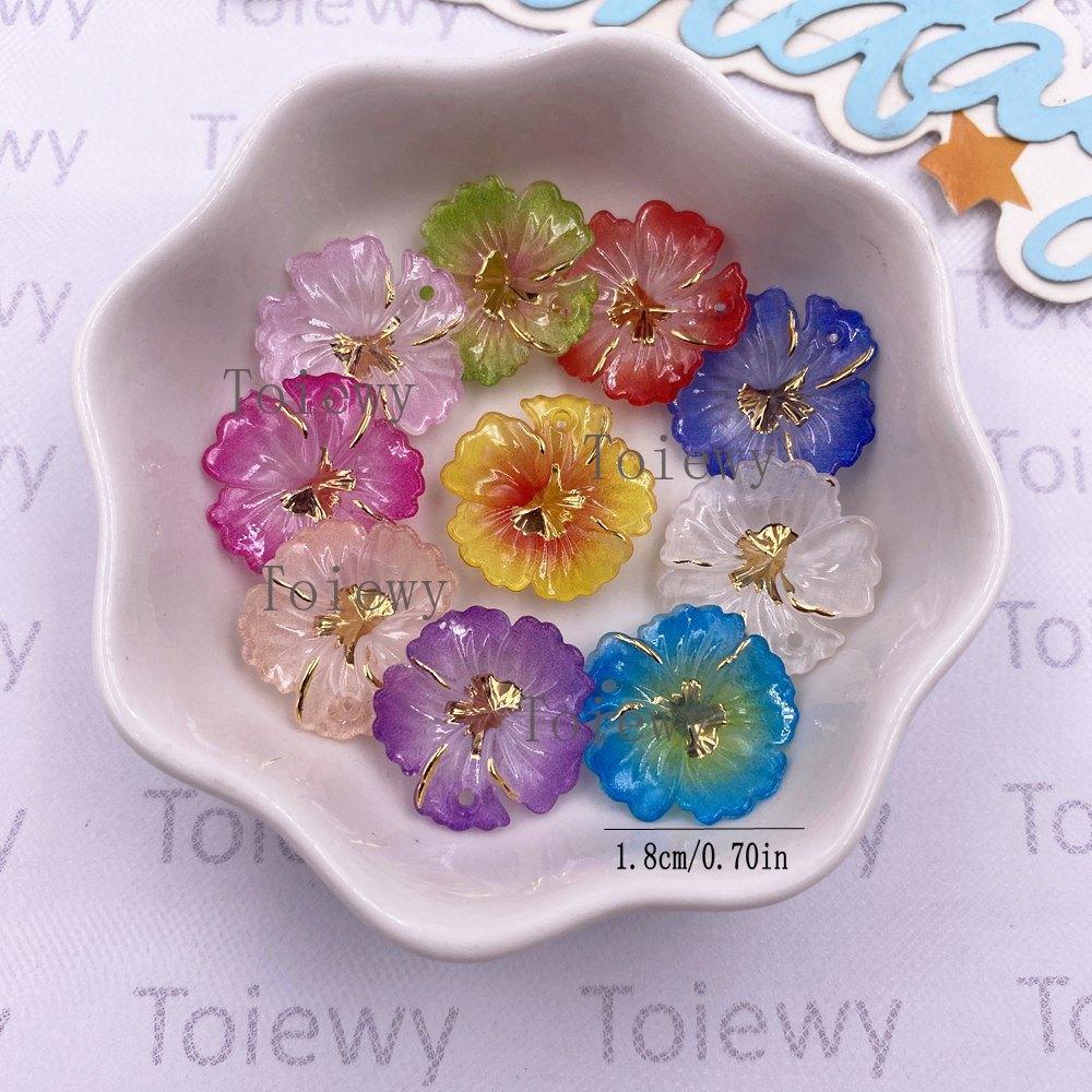 14/18mm Resin Colorful Flower Christmas Decor 1 Hole Pendant Flatback Rhinestone Art Applique DIY Wedding Charm Scrapbook Crafts