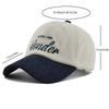 And Women Two-Tone Corduroy Baseball Cap With Wonder Embroidery - Stylish Sun Protection, Outdoor Use Sports Essential, Perfect Gift Elegant For Men