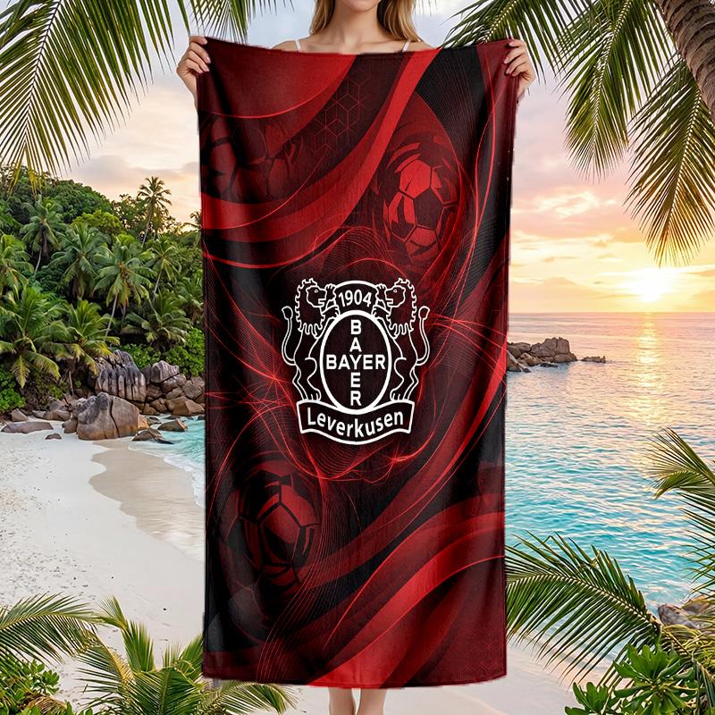 Bayer Leverkusen Football Beach Towel Soft Microfiber Summer Towel Quick Dry Absorbent Towel for Beach Swimming Pool Travel