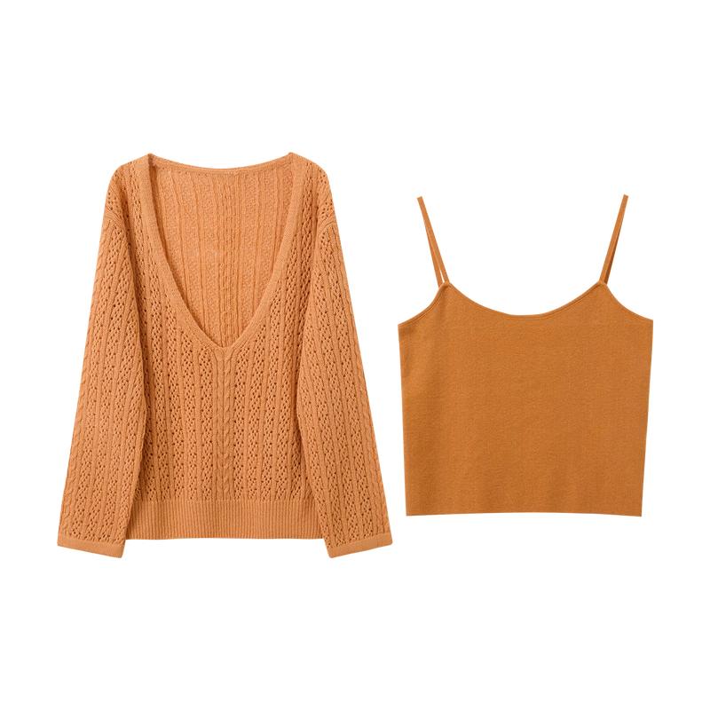 Sancai Women s Knitted Two-Piece Set M