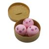 3Pcs/Set Simulated Steamed Bun Toy with Steamer Stress Relief Pig Chick Panda Bun Squeeze Sensory Toy Slow Rising Dumpling Stress Ball