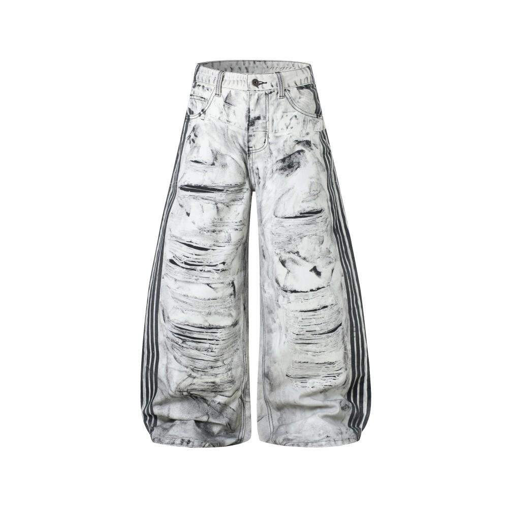STREETRICH High Street 3D Ripped Printed