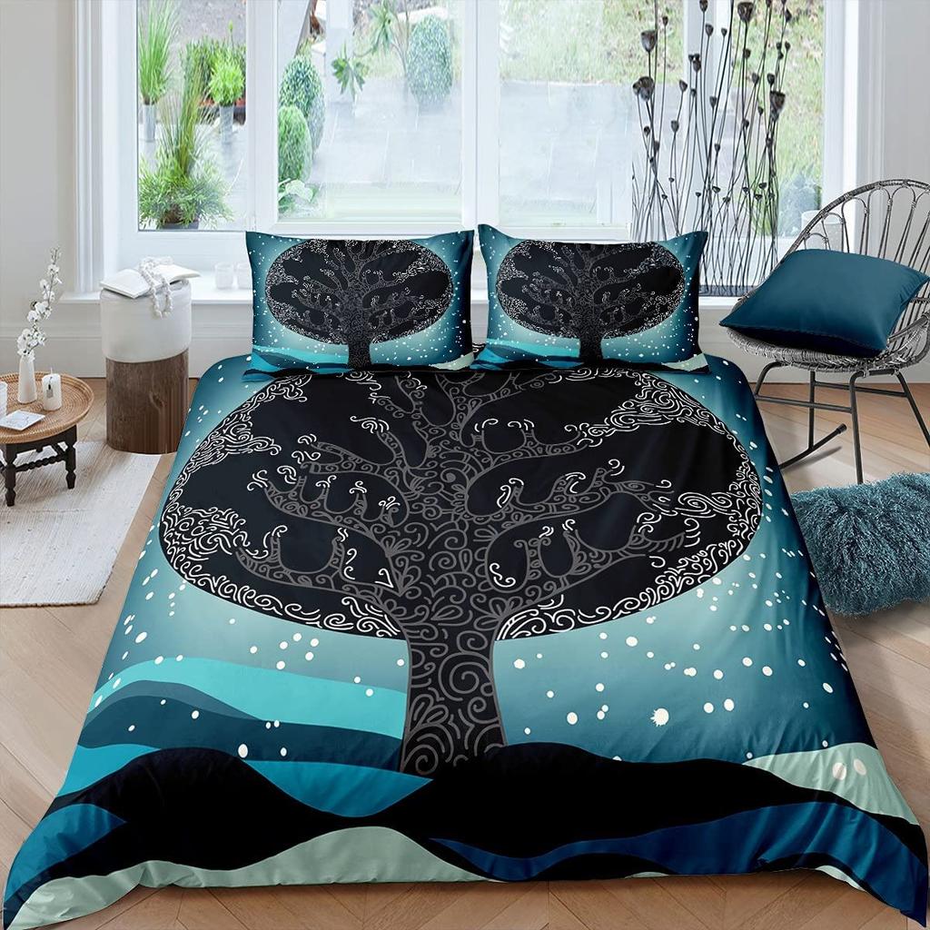 Tree of Life Bedding Set 3D Digital Printing 2-3 Piece Set (No Core) Comforter Cover Suitable for Bedroom Duvet Cover Set Gift