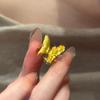 Antique gold craftsm Female Ring fashion retro brushed butterfly flower asymmetrical rings for women exquisite jewelry gift
